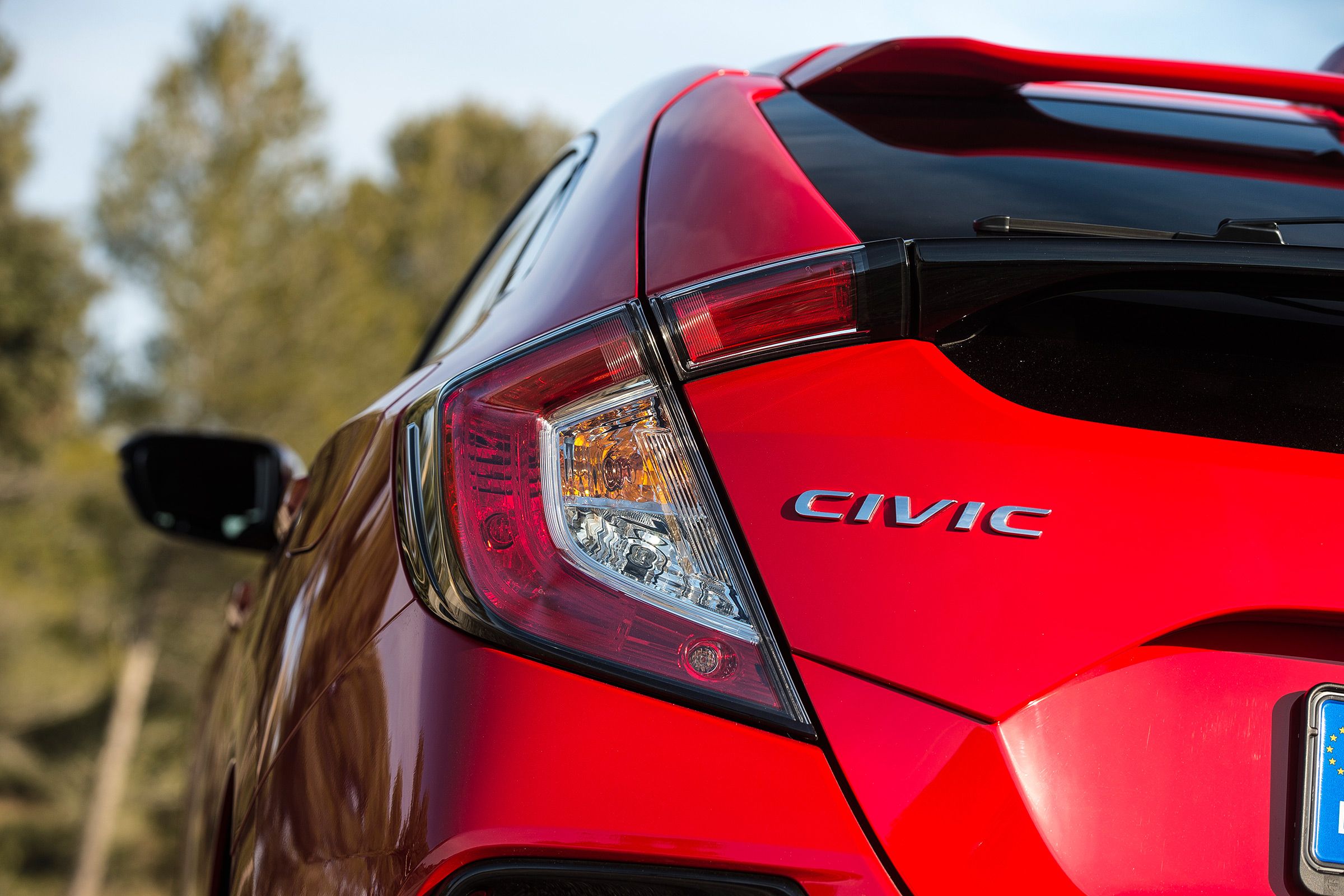 2017 Honda Civic Hatchback Red Exterior View Taillight (View 26 of 34)