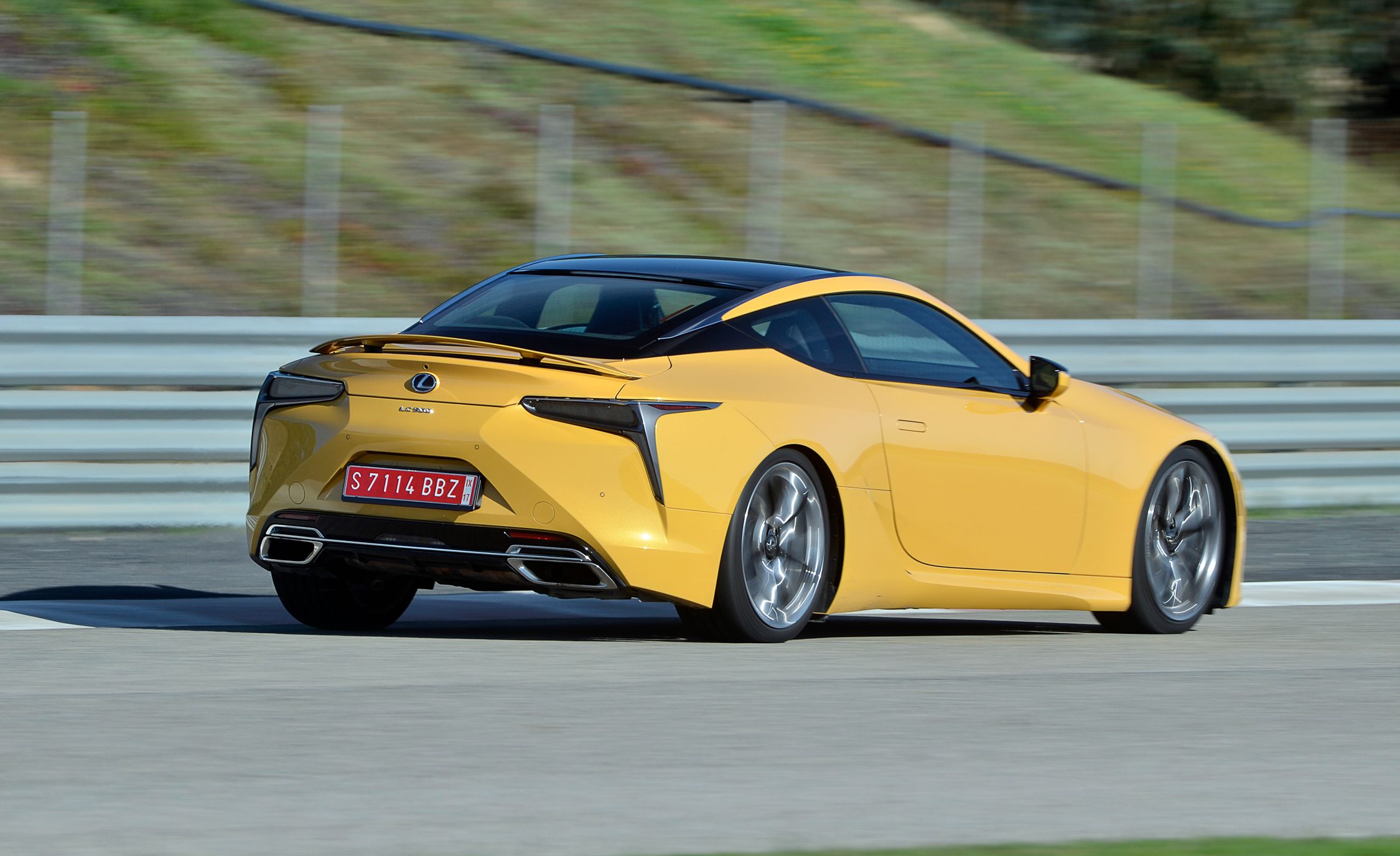 2018 Lexus Lc 500 Yellow Test Drive Rear And Side View (View 14 of 84)